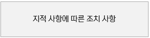 지적 사항에 따른 조치 사항